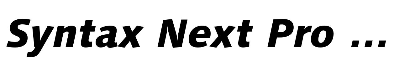 Syntax Next Pro Heavy Italic